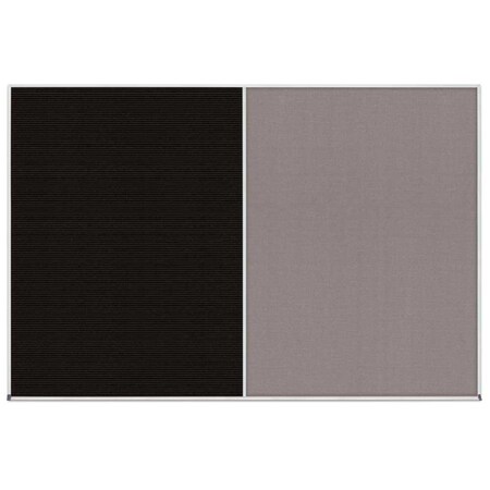 United Visual Products Enclosed Corkboard, 1 Door, 48"x36", 4" Fra UV3409-WHITE-AMETHY